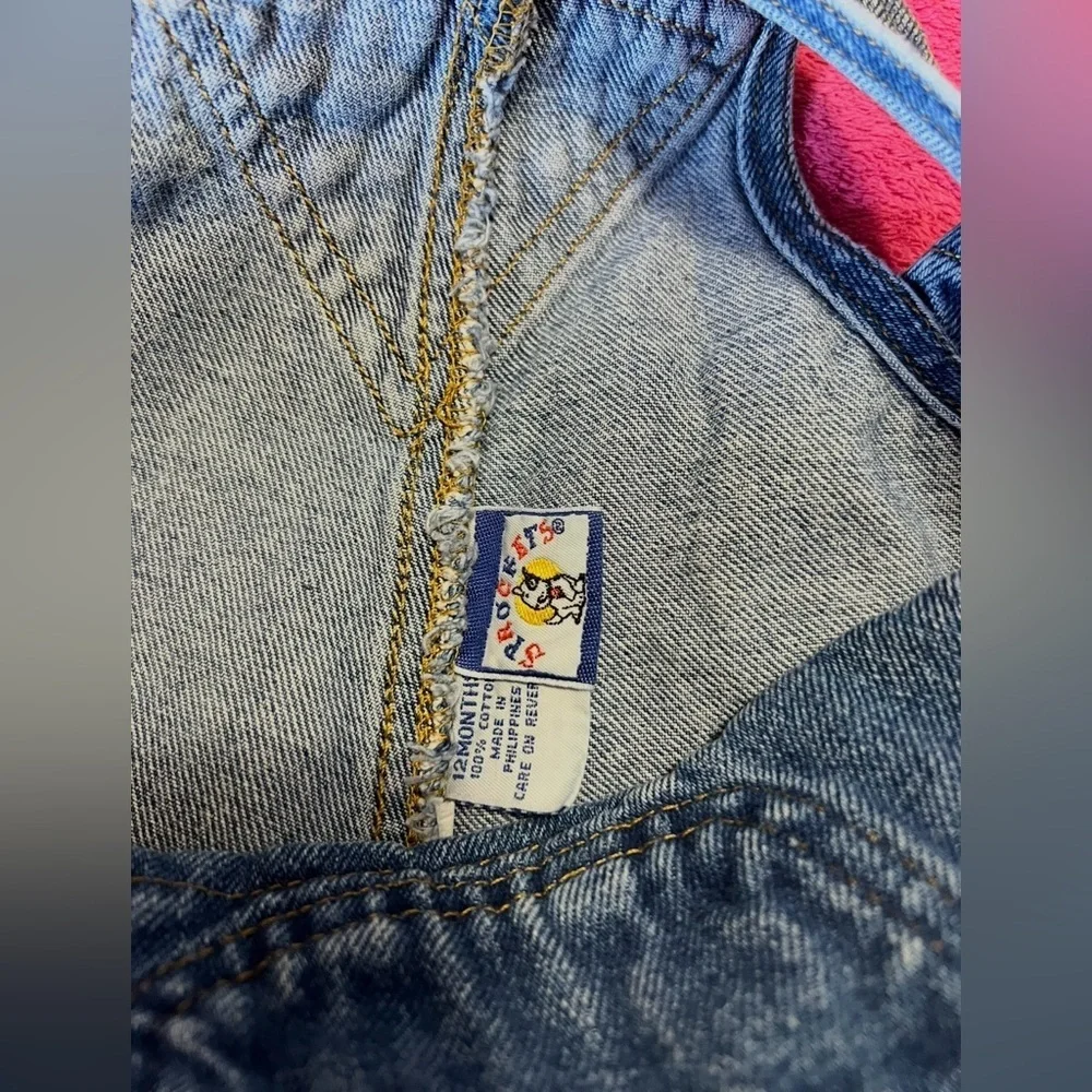Vintage Sprocket Classic Kids Blue Denim Overalls with Front Bib.